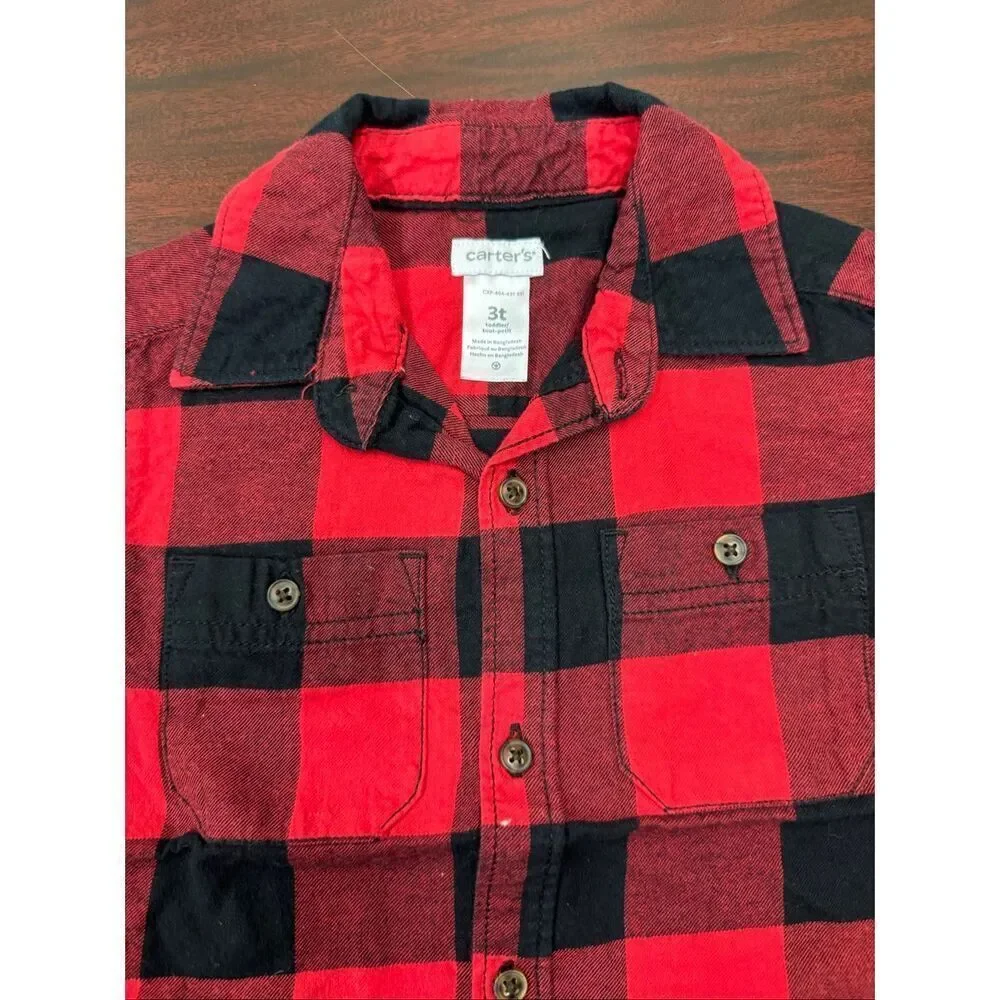 Carter’s Plaid Button Down Shirt Boys Size 3T